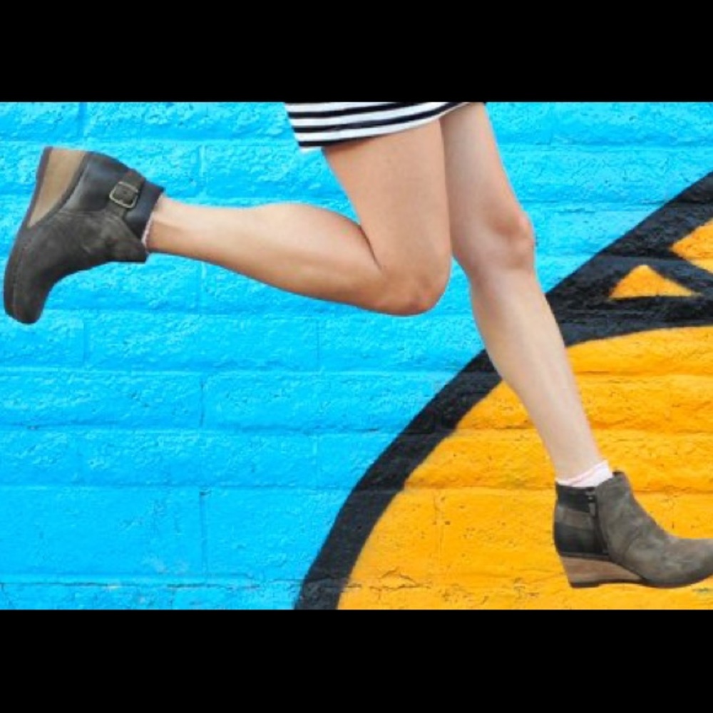 Dansko Shirley wedge clog leather ankle bootie